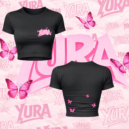 CROP-TOPS YURA NOIR édition BUTTERFLY