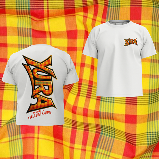 TEE-SHIRT YURA BLANC édition MADRAS