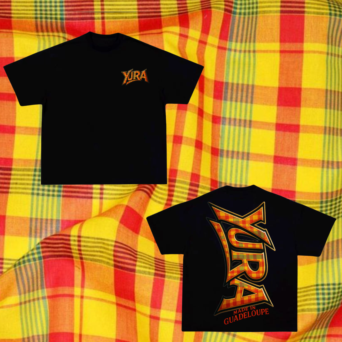 TEE-SHIRT YURA NOIR Édition MADRAS