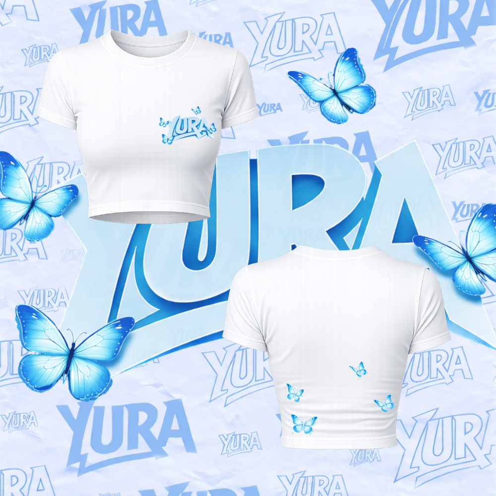 CROP-TOPS YURA BLANC édition BUTTERFLY