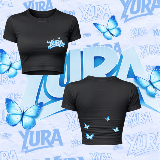 CROP-TOPS YURA NOIR édition BUTTERFLY