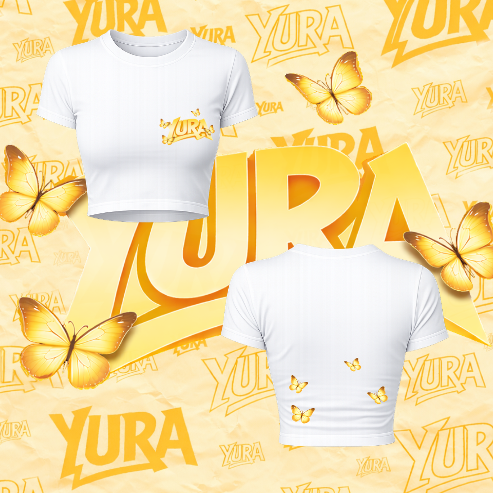 CROP-TOPS YURA BLANC édition BUTTERFLY