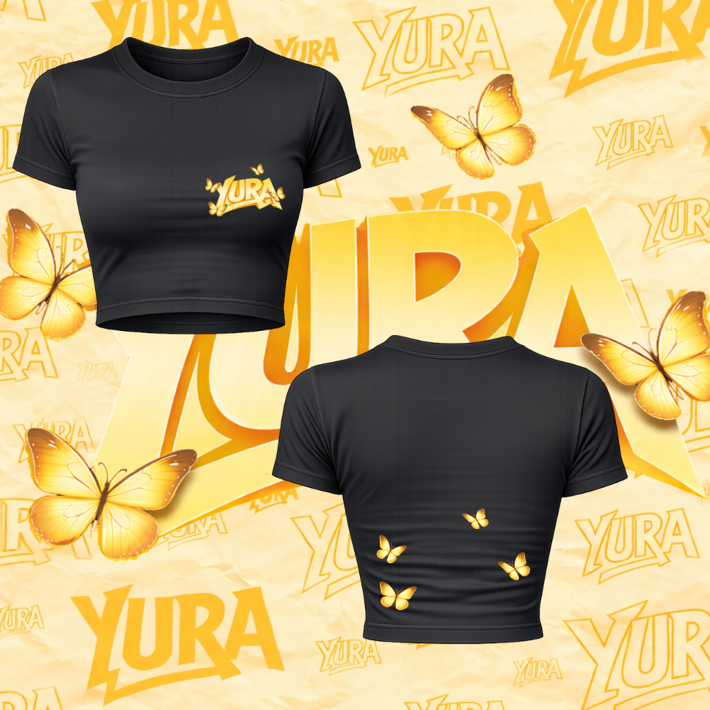 CROP-TOPS YURA NOIR édition BUTTERFLY