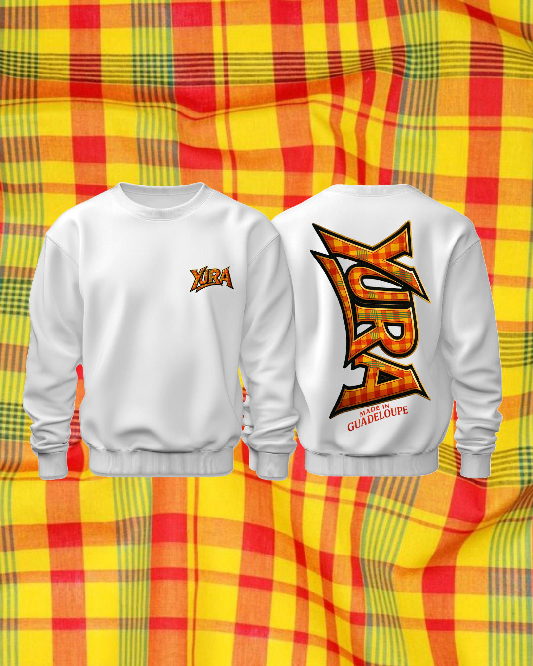 SWEAT-SHIRT YURA BLANC édition MADRAS